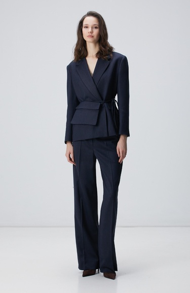  Network Kadın Lacivert Yün Karışımlı Ceket