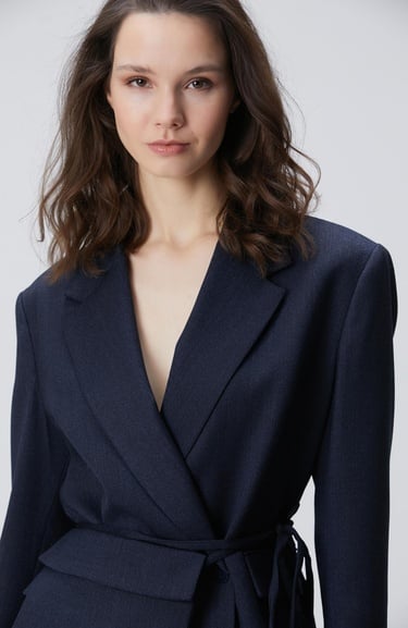  Network Kadın Lacivert Yün Karışımlı Ceket