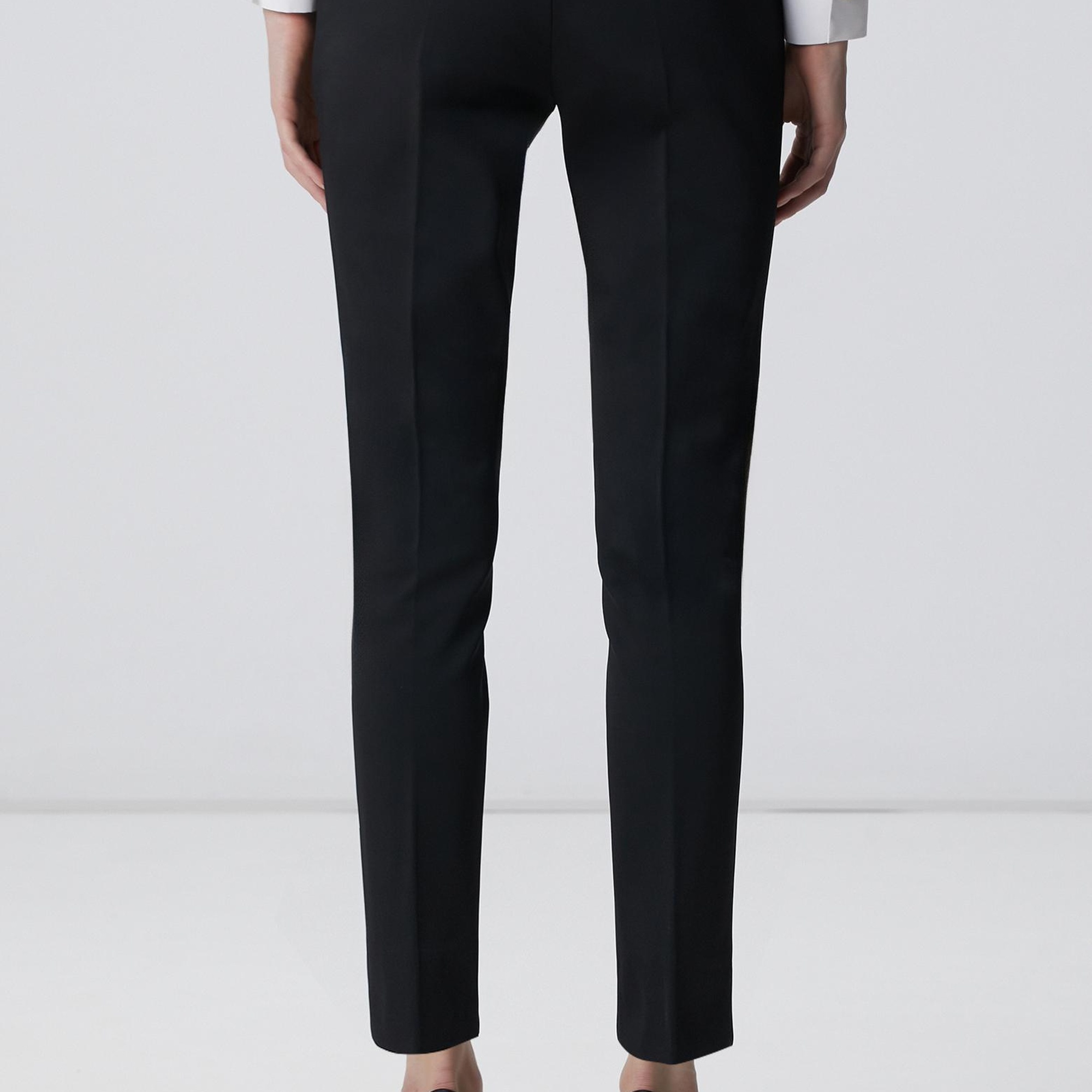 Network Kadın Siyah Kemeri Lastik Detaylı Pantolon