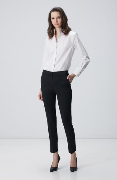  Network Kadın Siyah Kemeri Lastik Detaylı Pantolon