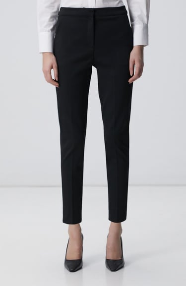  Network Kadın Siyah Kemeri Lastik Detaylı Pantolon