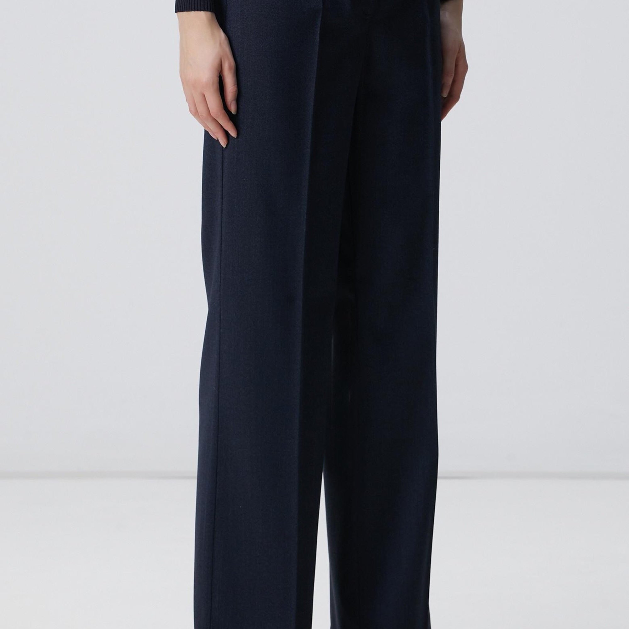 Network Kadın Lacivert Yün Karışımlı Pantolon