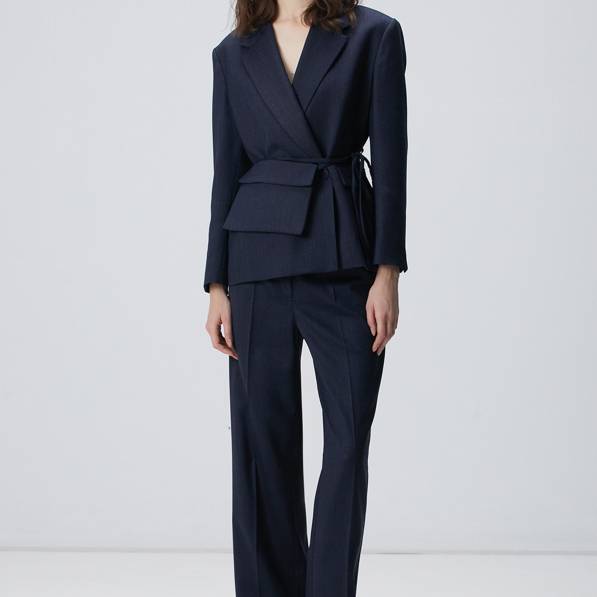 Network Kadın Lacivert Yün Karışımlı Pantolon