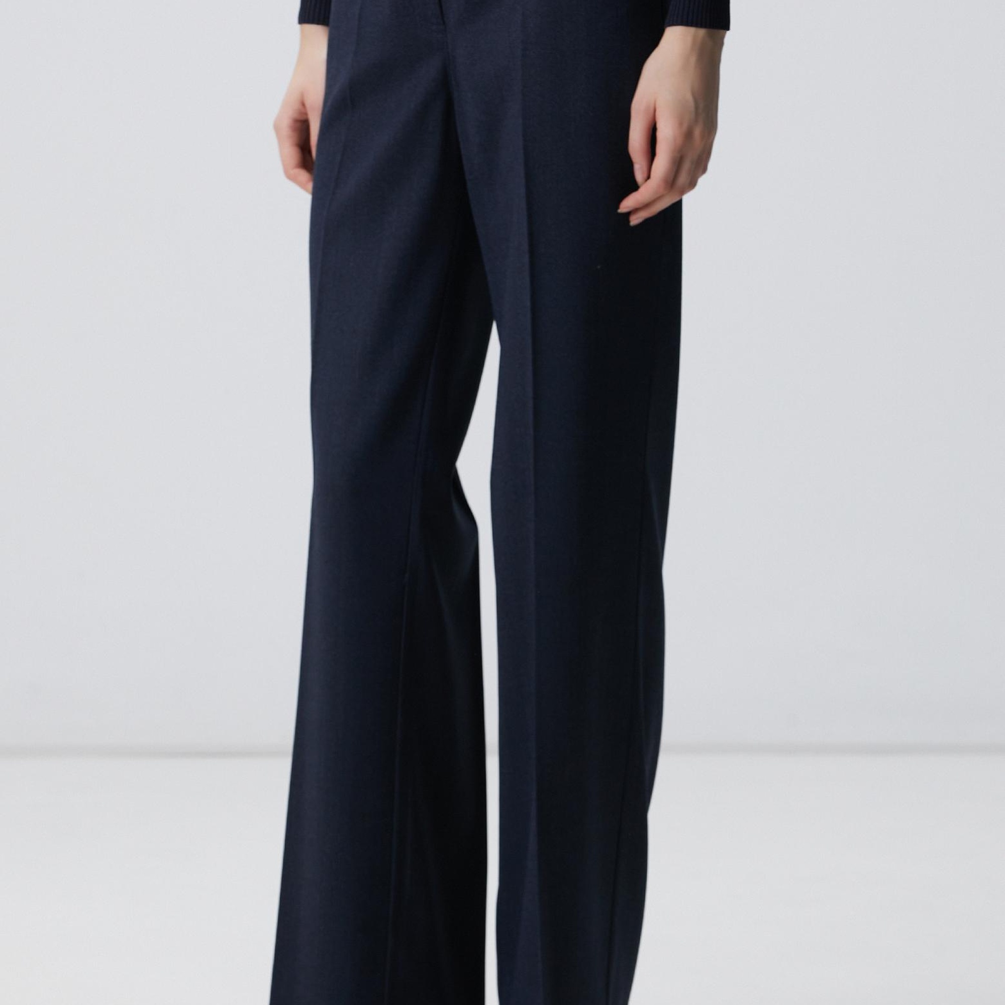 Network Kadın Lacivert Yün Karışımlı Pantolon