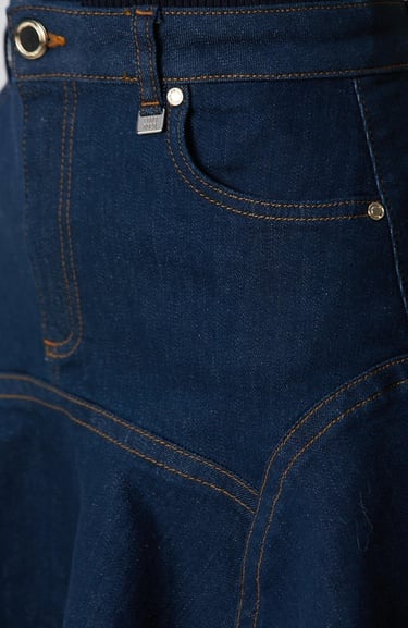  Network Kadın Koyu Indigo Mavi Denim Etek