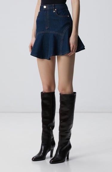  Network Kadın Koyu Indigo Mavi Denim Etek