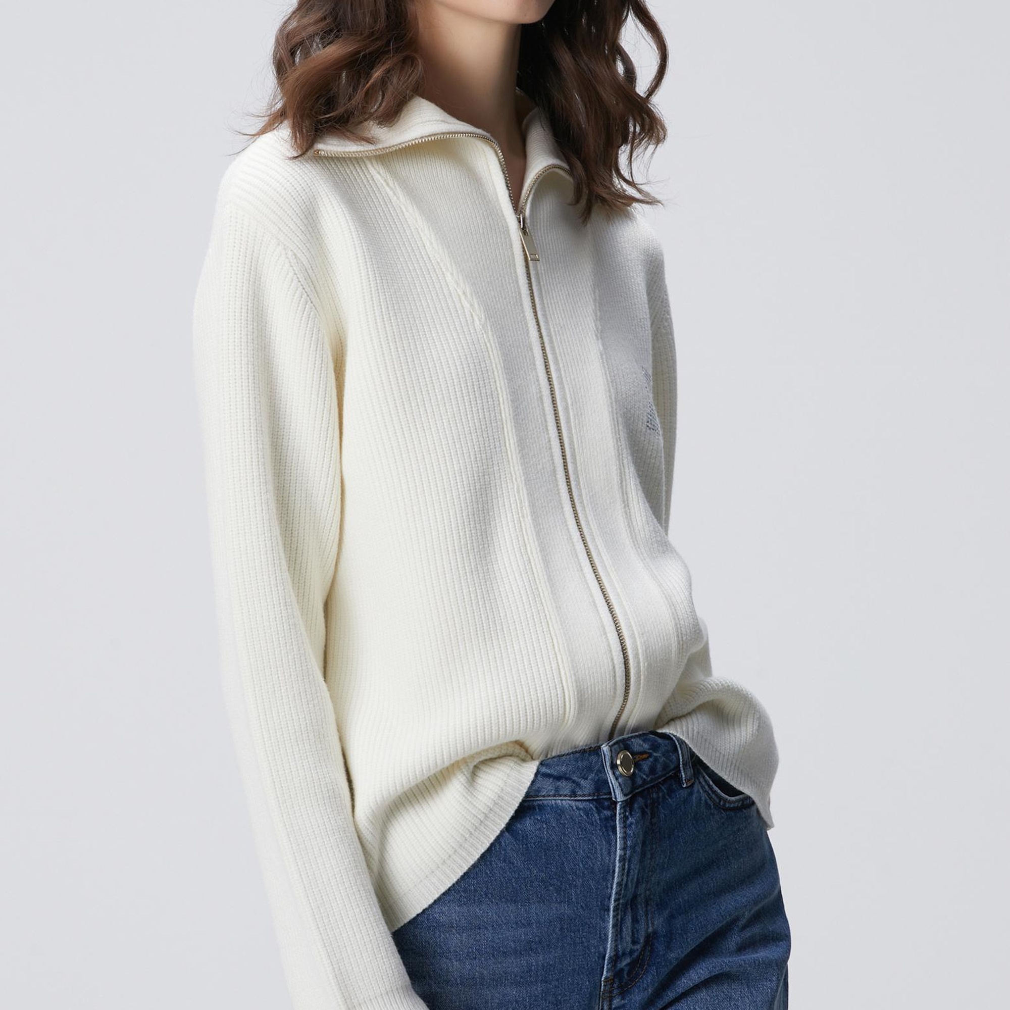 Network Kadın Kırık Beyaz N Taş İşlemeli Hırka