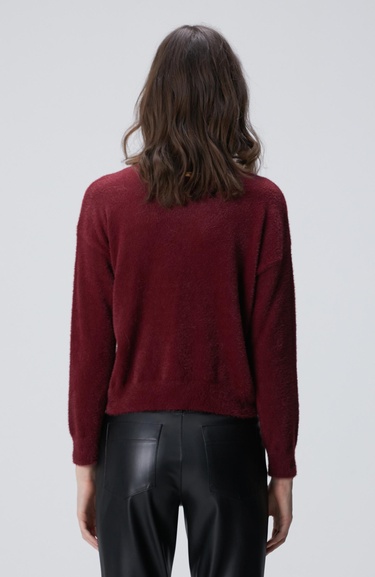  Network Kadın Bordo Sakal İp Basic Kazak