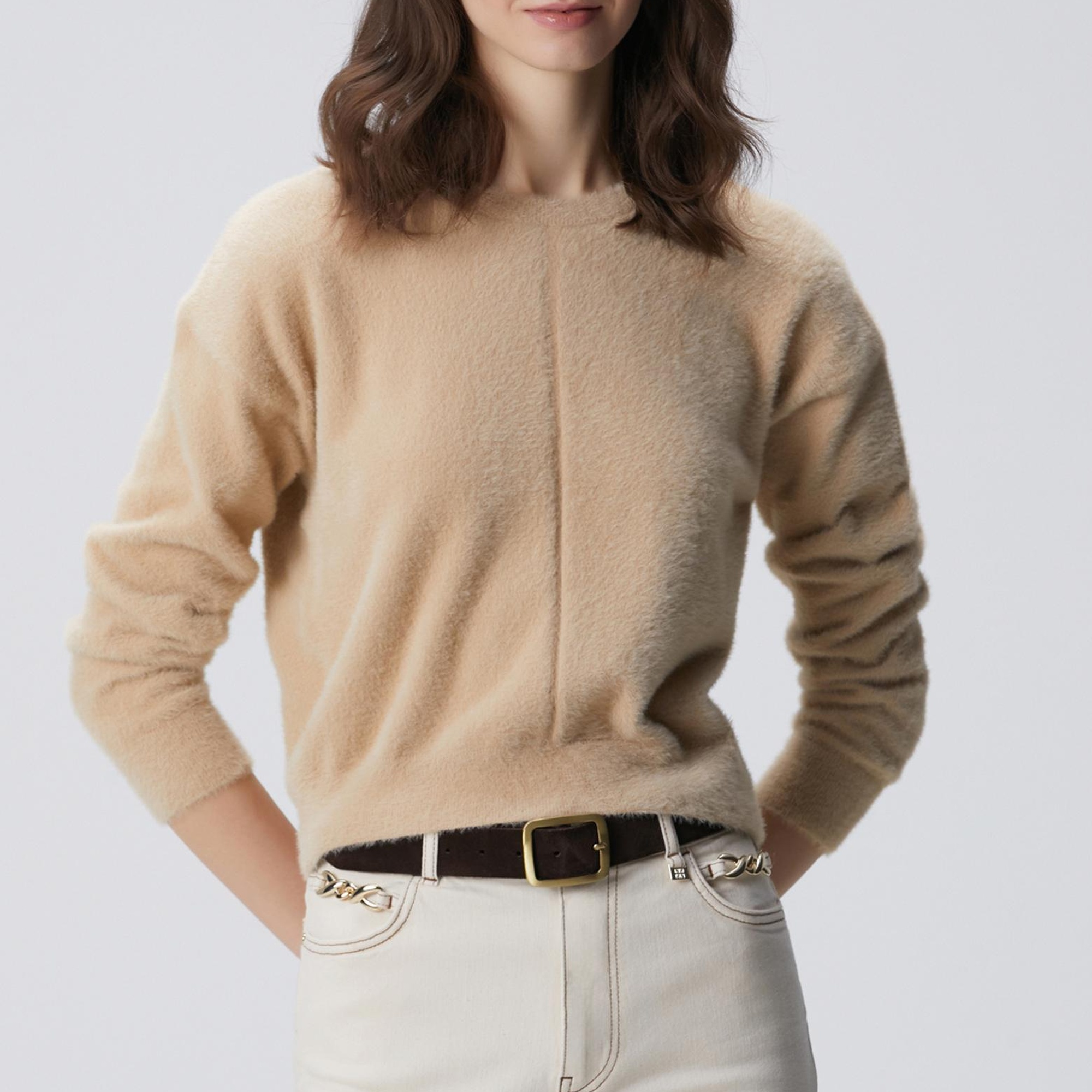 Network Kadın Bej Sakal İp Basic Kazak