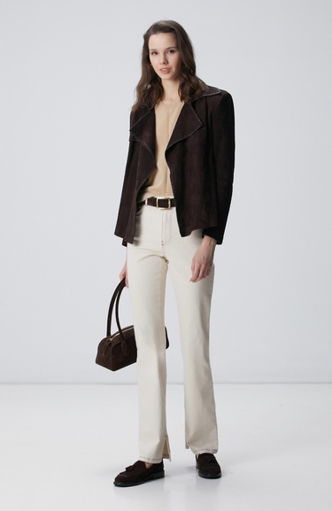  Network Kadın Bej Sakal İp Basic Kazak