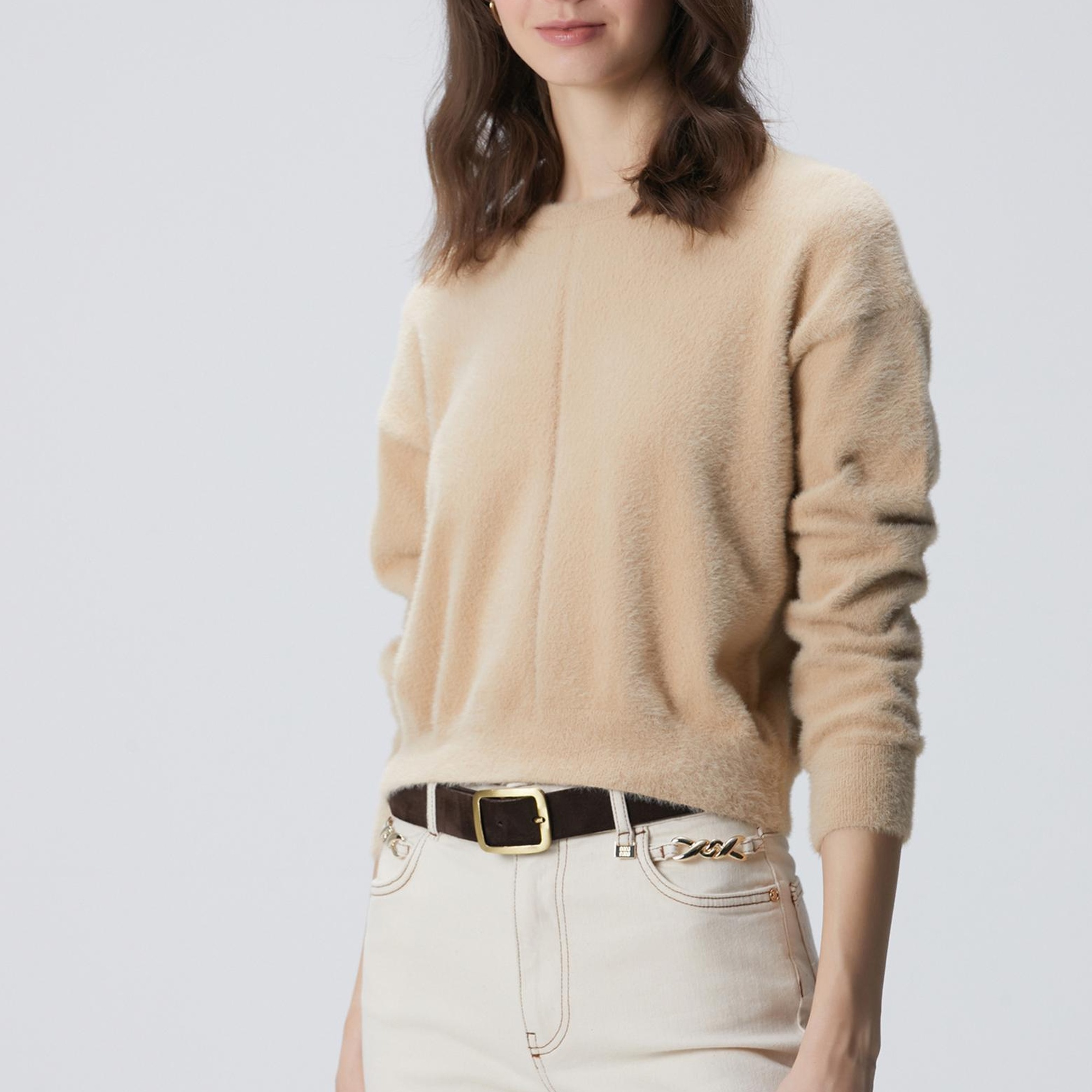 Network Kadın Bej Sakal İp Basic Kazak