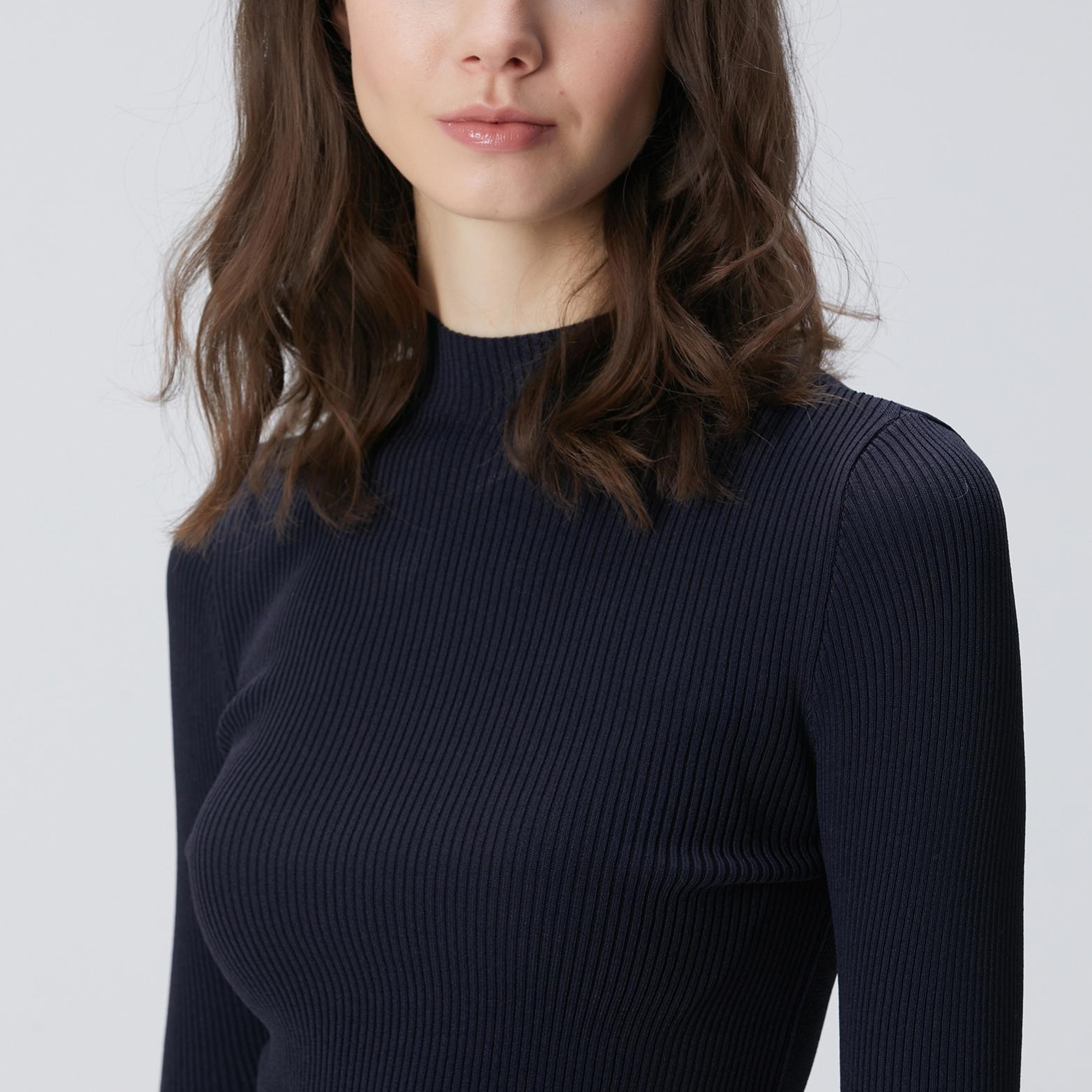 Network Kadın Lacivert İnce Ribana Örgü Kazak