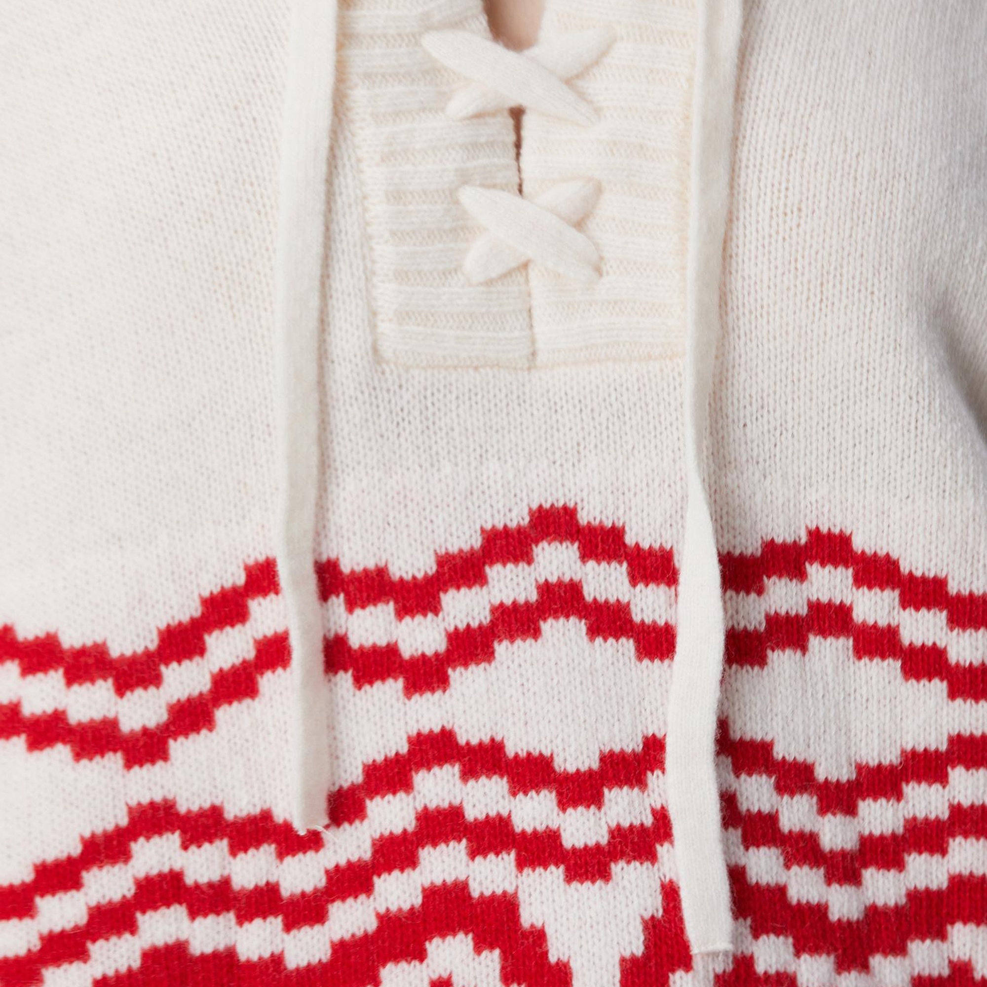 Network Kadın Kırık Beyaz Desenli Yün Karışımlı Triko Kazak