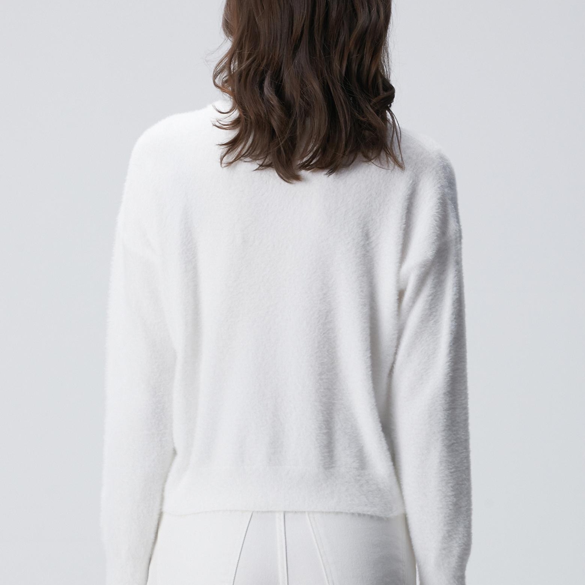 Network Kadın Kırık Beyaz Sakal İp Basic Kazak