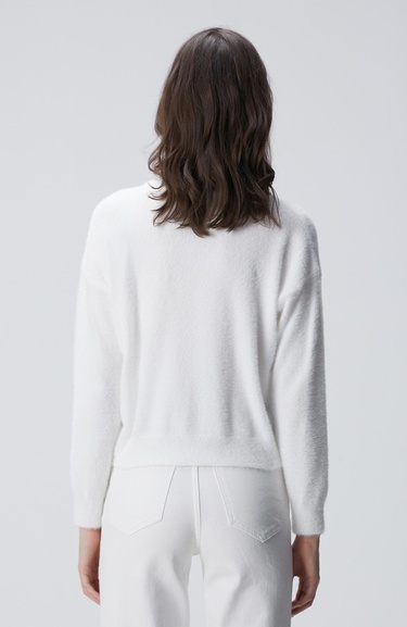  Network Kadın Kırık Beyaz Sakal İp Basic Kazak