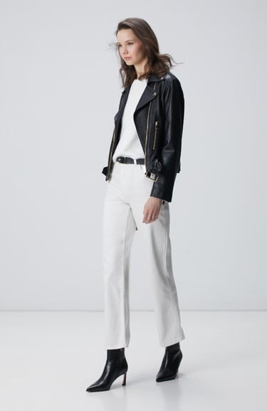  Network Kadın Kırık Beyaz Sakal İp Basic Kazak