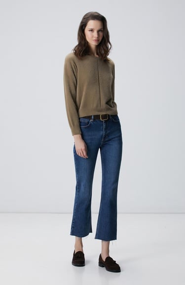  Network Kadın Haki Sakal İp Basic Kazak