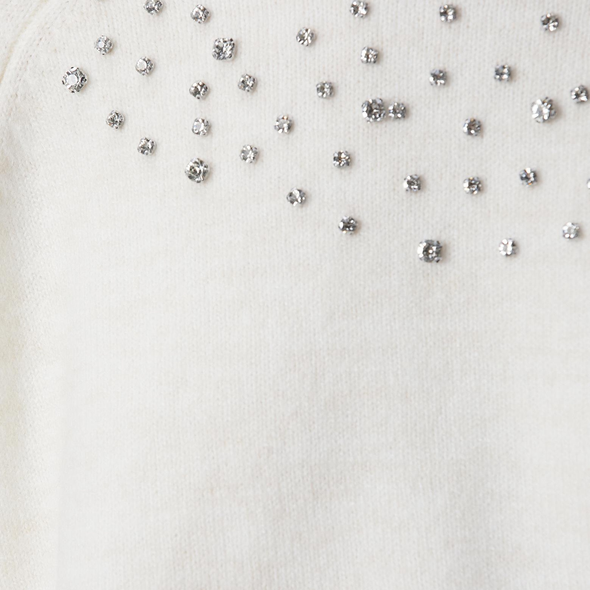 Network Kadın Kırık Beyaz Bisiklet Yaka Taş İşlemeli Kazak