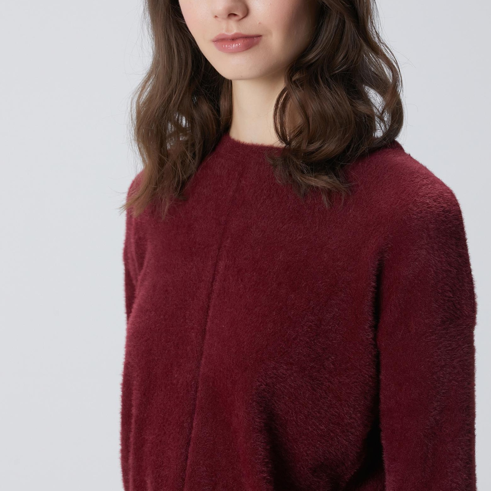 Network Kadın Bordo Sakal İp Basic Kazak