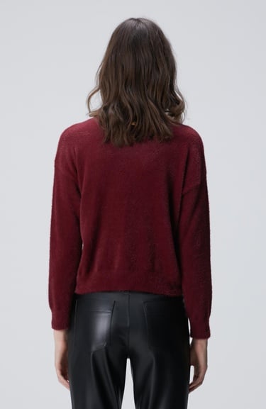  Network Kadın Bordo Sakal İp Basic Kazak