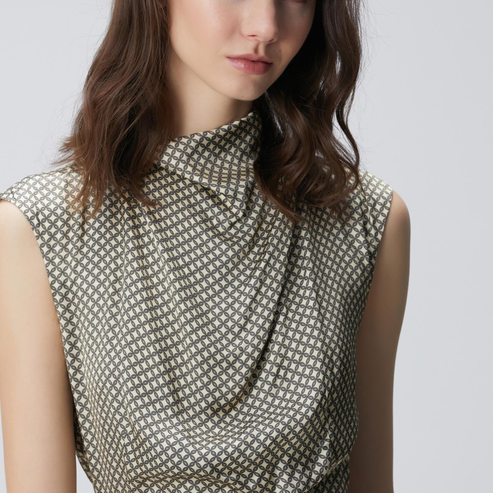 Network Kadın Sarı Desenli Midi Elbise