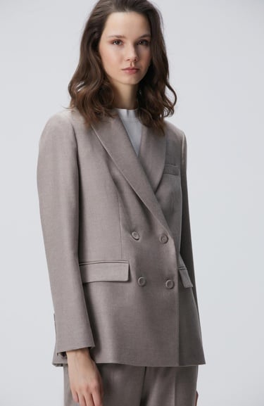  Network Kadın Limited Vizon Kaşmir Karışımlı Yün Ceket