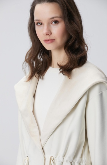  Network Kadın Kırık Beyaz Yumuşak Dokulu Örme Ceket