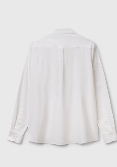  Erkek Beyaz Viskoz Karışımlı Slim Fit Gömlek