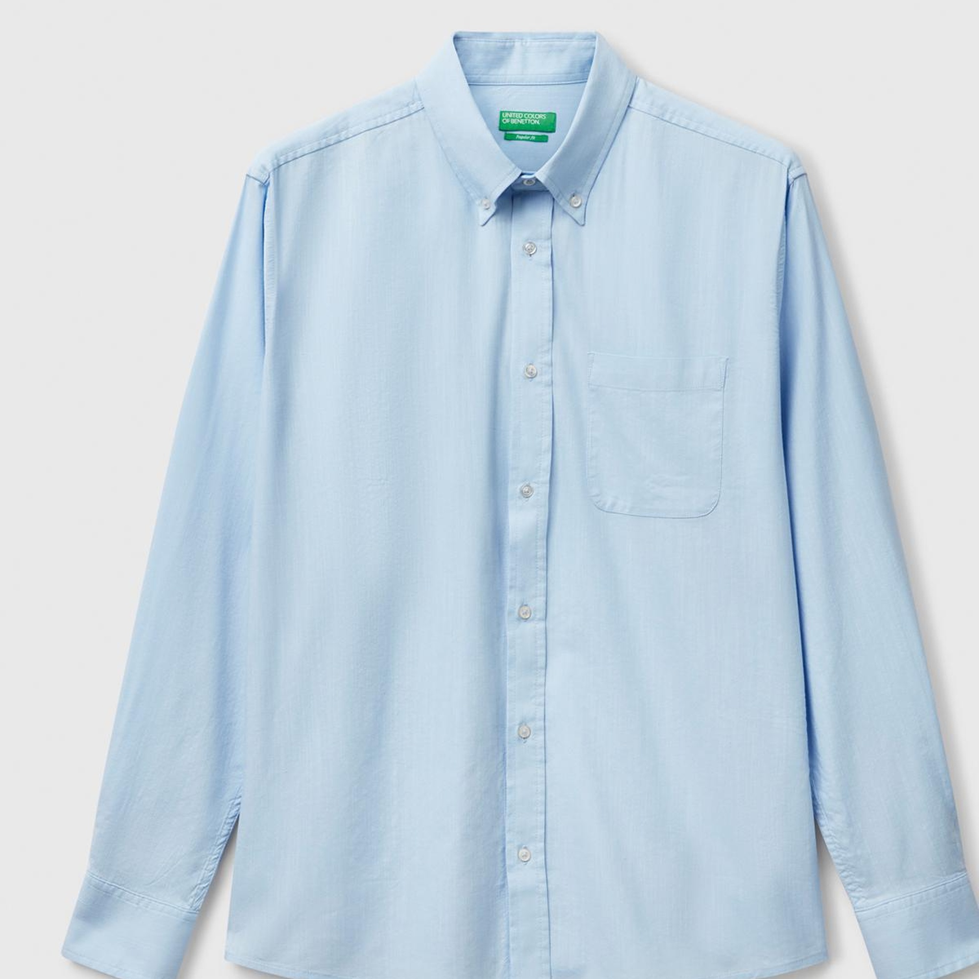 Erkek Mavi Viskoz Karışımlı Slim Fit Gömlek