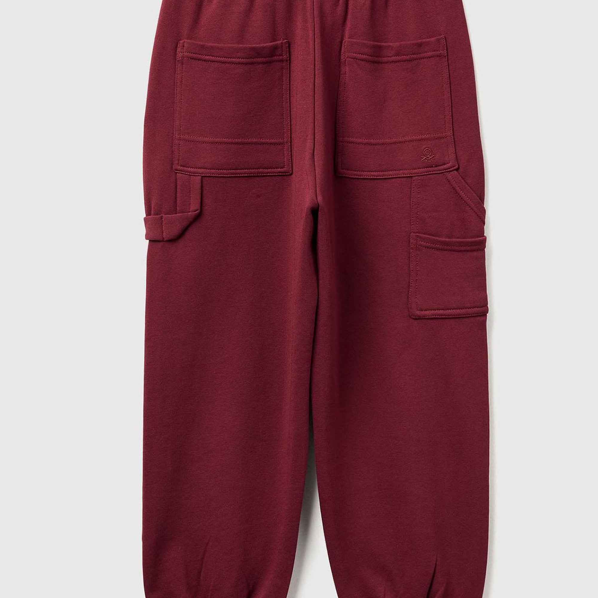 Erkek Çocuk Bordo Cep Detaylı Bileği Büzgülü İpli  Eşofman Altı