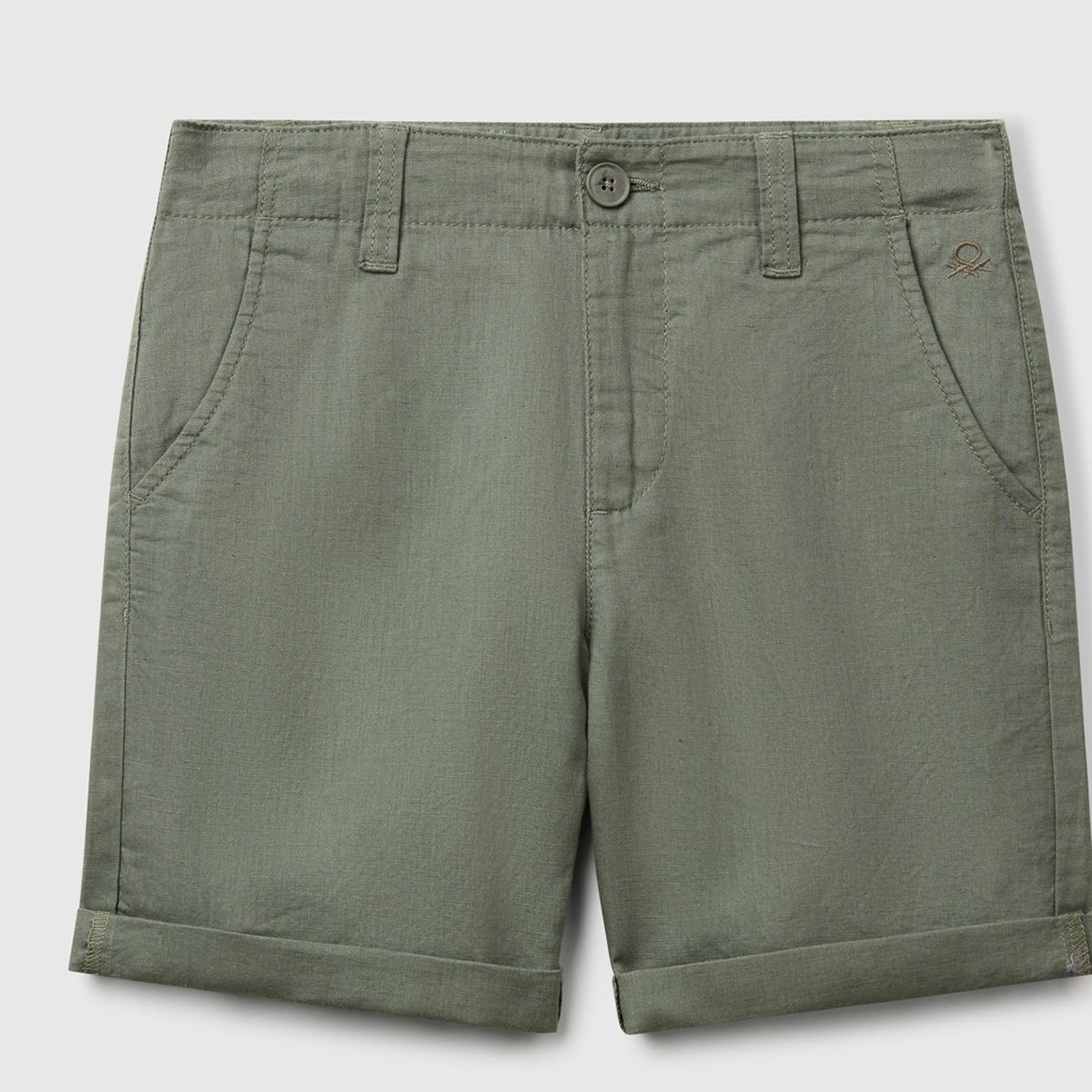 Erkek Çocuk Antrasit Paçası Kıvrılmış Regular Fit Bermuda Şort