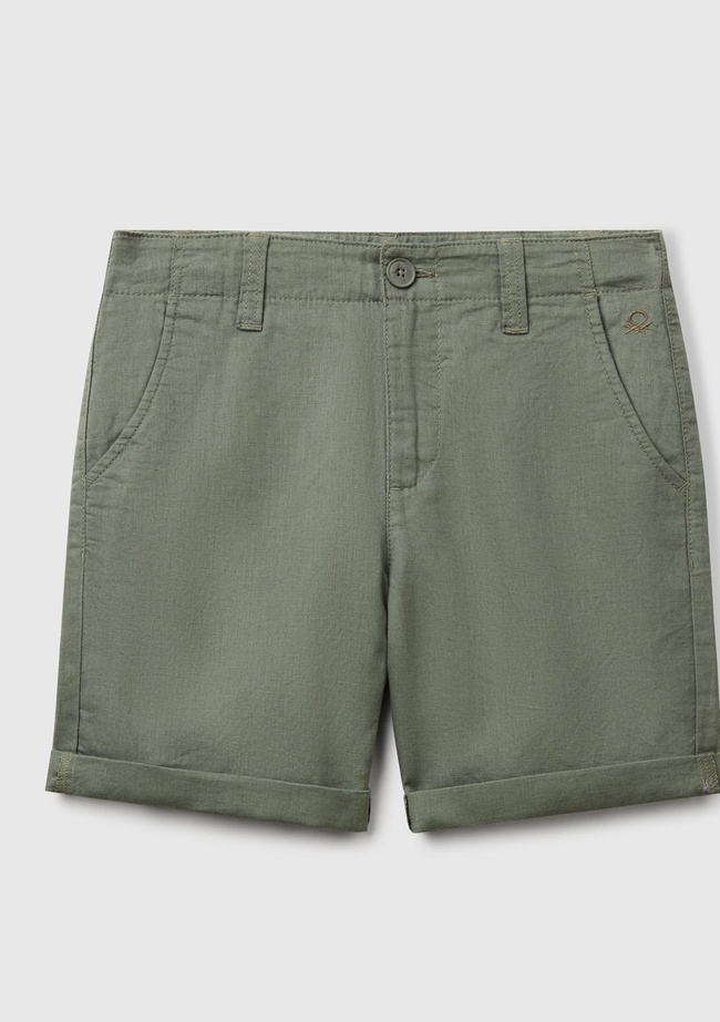  Erkek Çocuk Antrasit Paçası Kıvrılmış Regular Fit Bermuda Şort