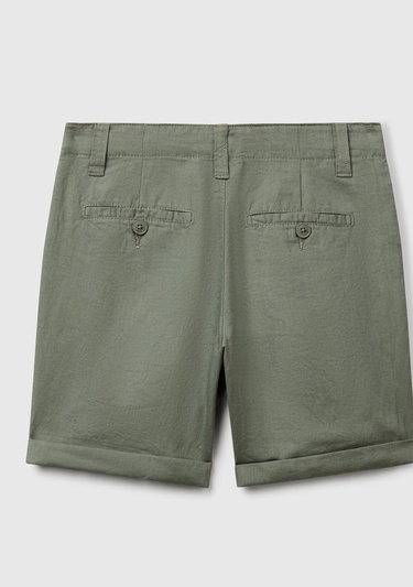  Erkek Çocuk Antrasit Paçası Kıvrılmış Regular Fit Bermuda Şort