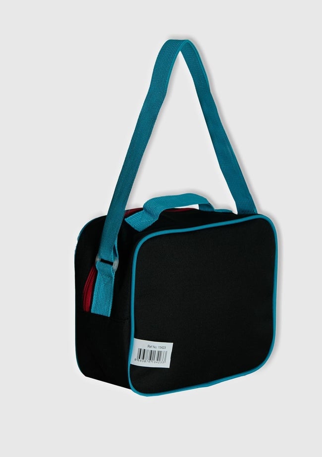  Erkek Çocuk Siyah Benetton Yazılı Renk Bloklu Beslenme Çantası