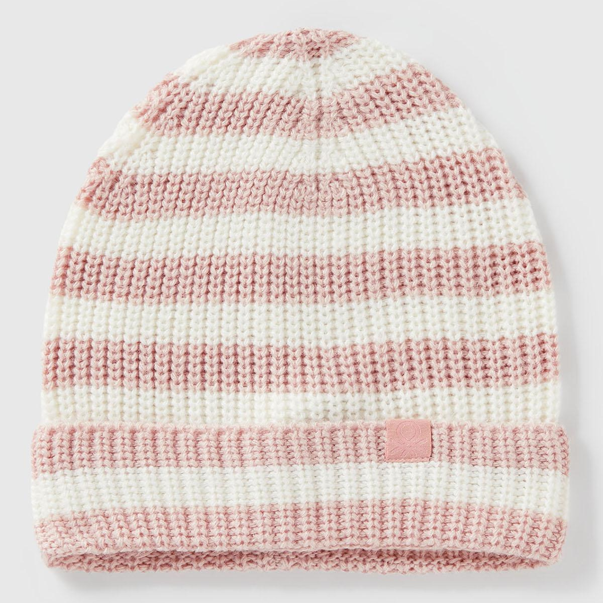 Erkek Çocuk Toz Pembe %100 Akrilik Logo Detaylı Renk Bloklu Bere