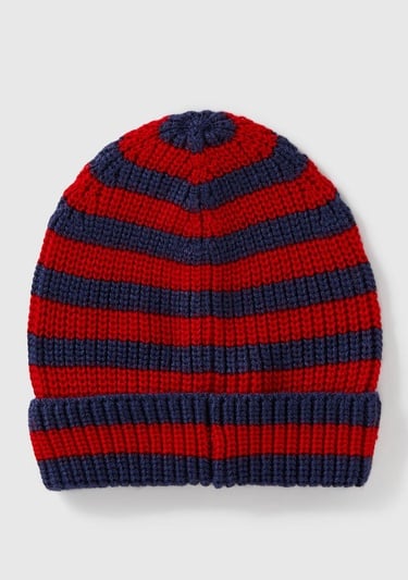  Erkek Çocuk Lacivert %100 Akrilik Logo Detaylı Renk Bloklu Bere