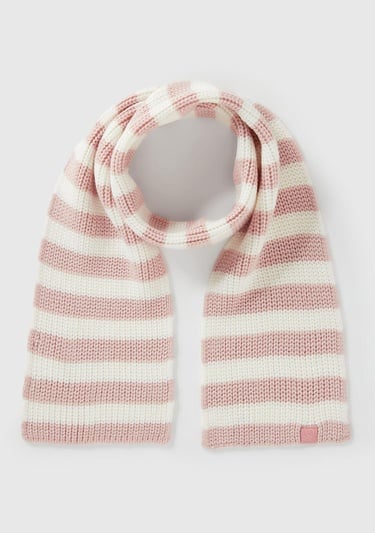  Erkek Çocuk Toz Pembe %100 Akrilik Logo Etiketi Detaylı Renk Bloklu Atkı