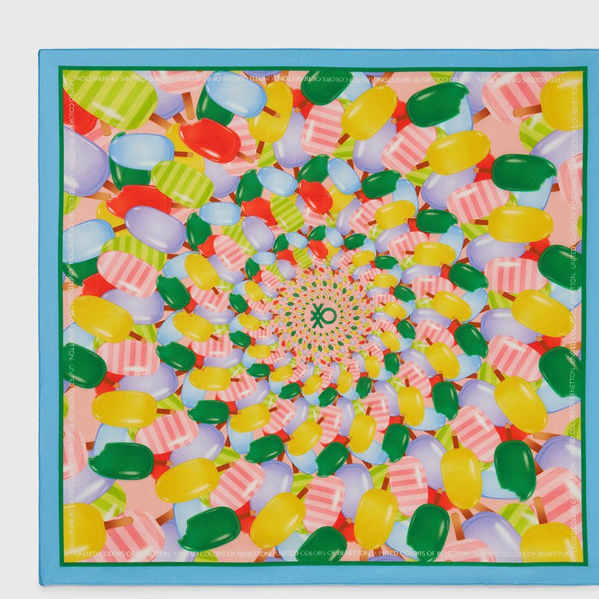 Kadın Mavi Mix %100 Koton Dondurma Desenli Fular