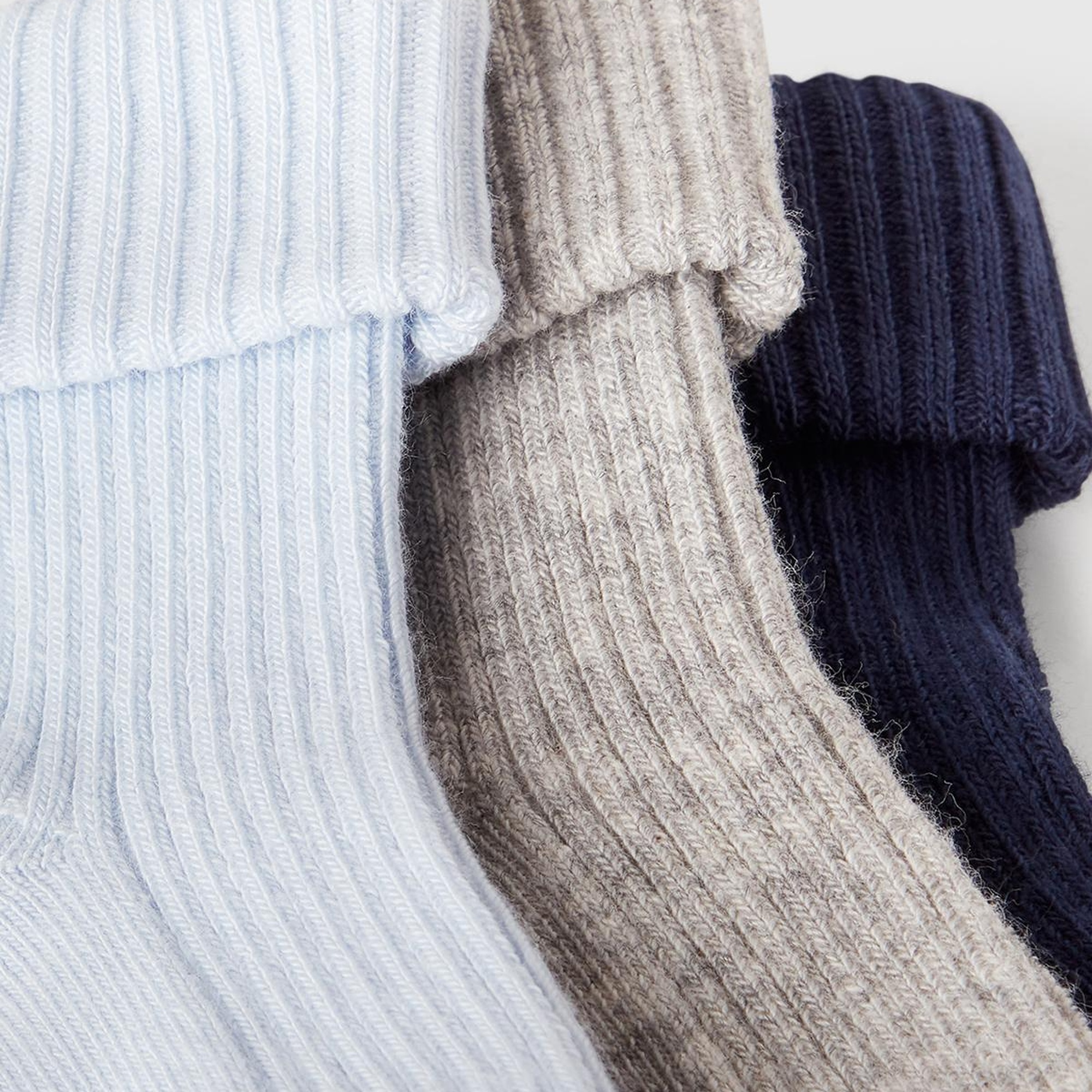 Bebek Mavi-Lacivert Karışık Renkli 3'lü Çorap Seti