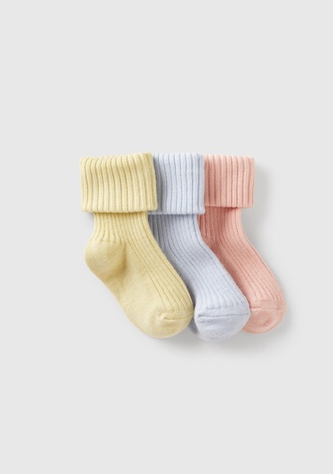  Bebek Sarı Mix Karışık Renkli 3'lü Çorap Seti