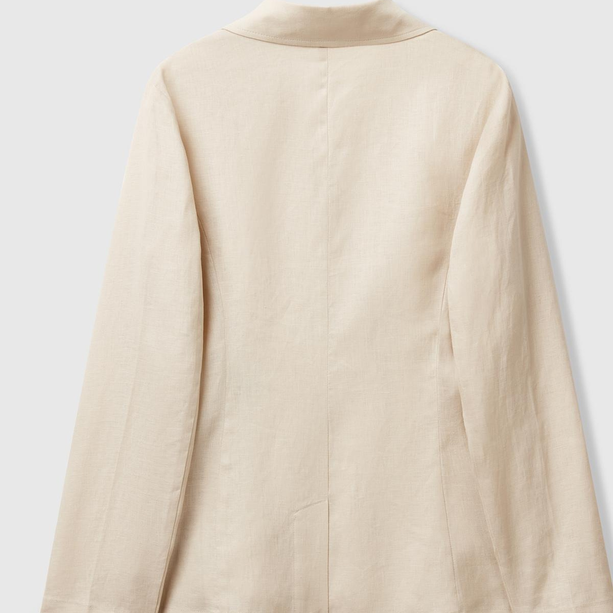 Kadın Taş Rengi %100 Keten Ceket