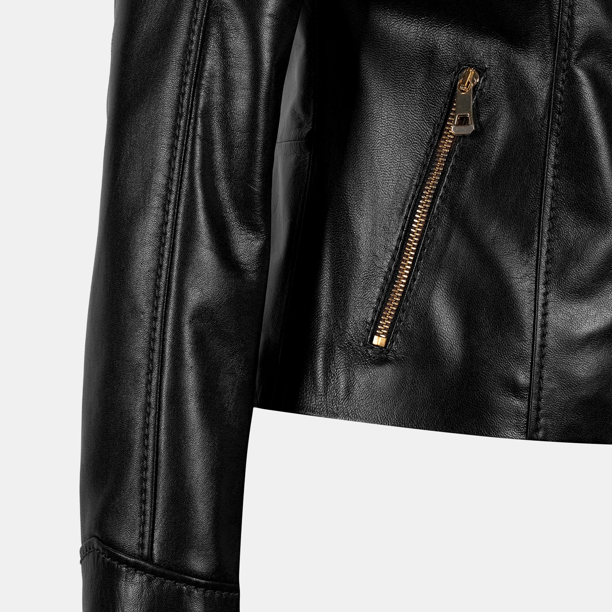 DESA Kadın Siyah Hakim Yakalı Fit Deri Ceket