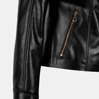  DESA Kadın Siyah Hakim Yakalı Fit Deri Ceket