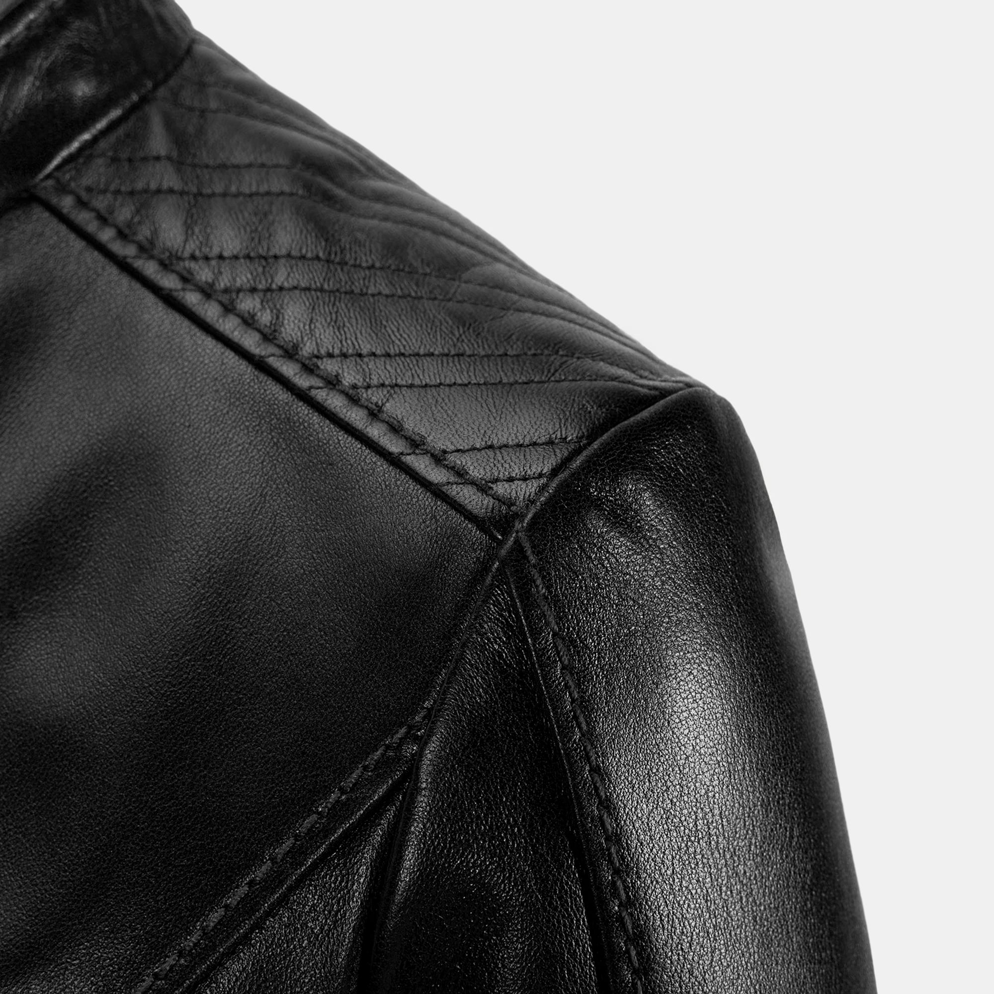 DESA Kadın Siyah Hakim Yakalı Fit Deri Ceket