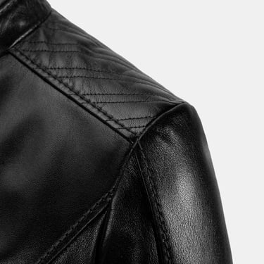  DESA Kadın Siyah Hakim Yakalı Fit Deri Ceket