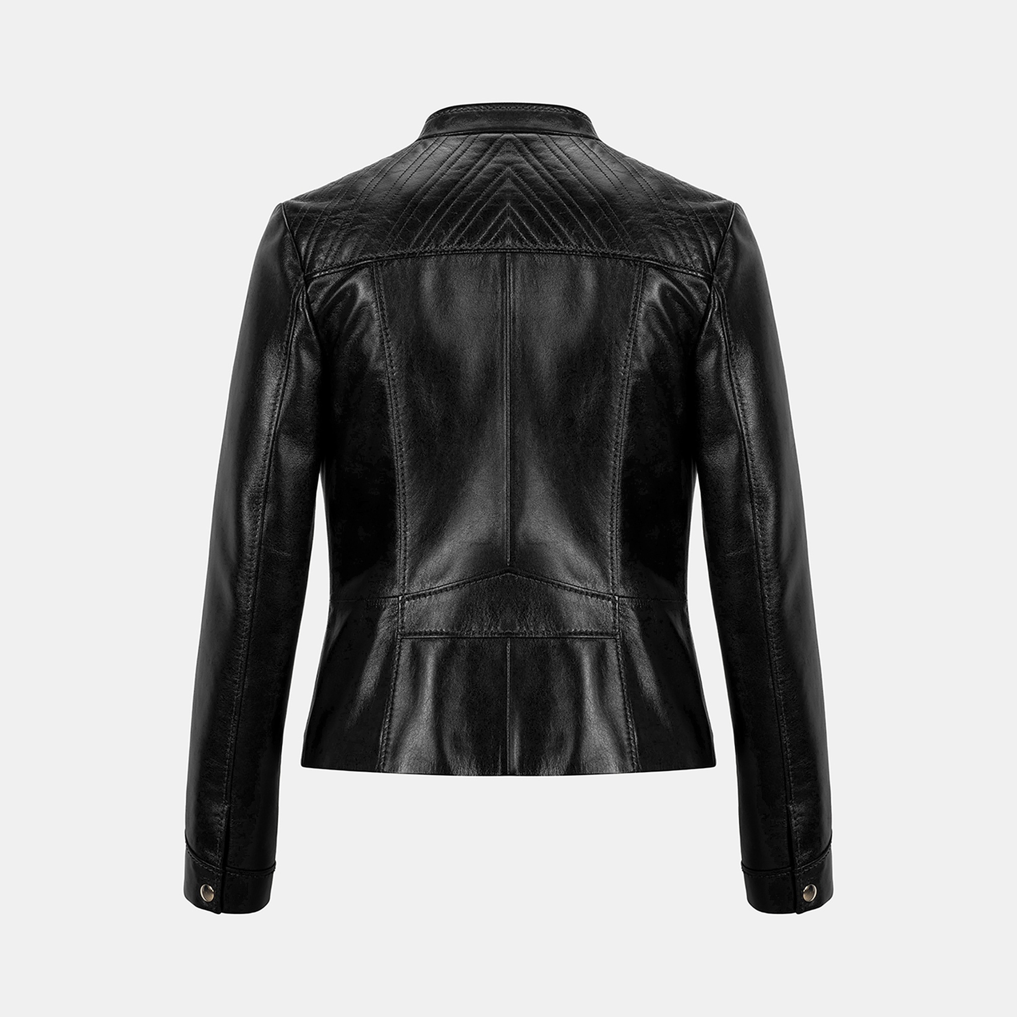 DESA Kadın Siyah Hakim Yakalı Fit Deri Ceket