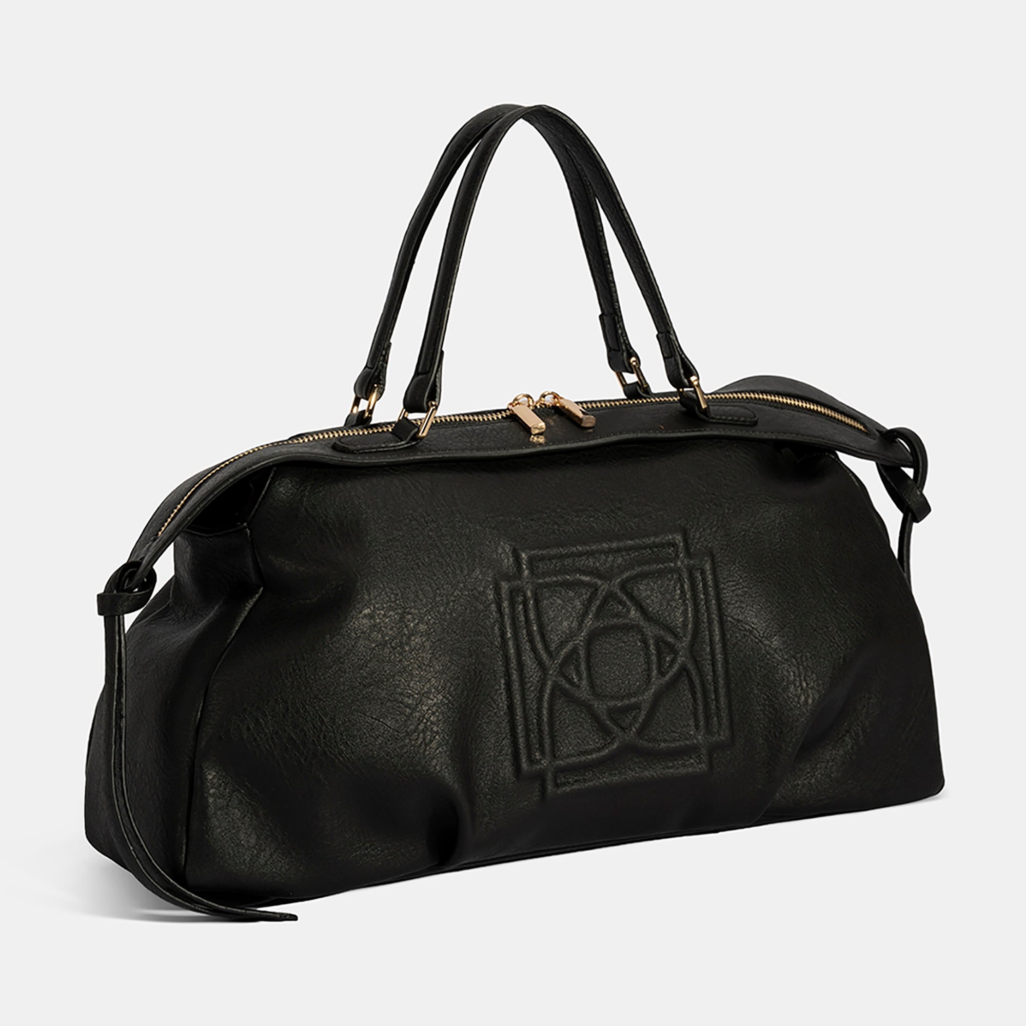 Kadın Siyah Monogram Baskılı El Çantası