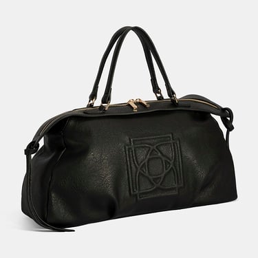  Kadın Siyah Monogram Baskılı El Çantası