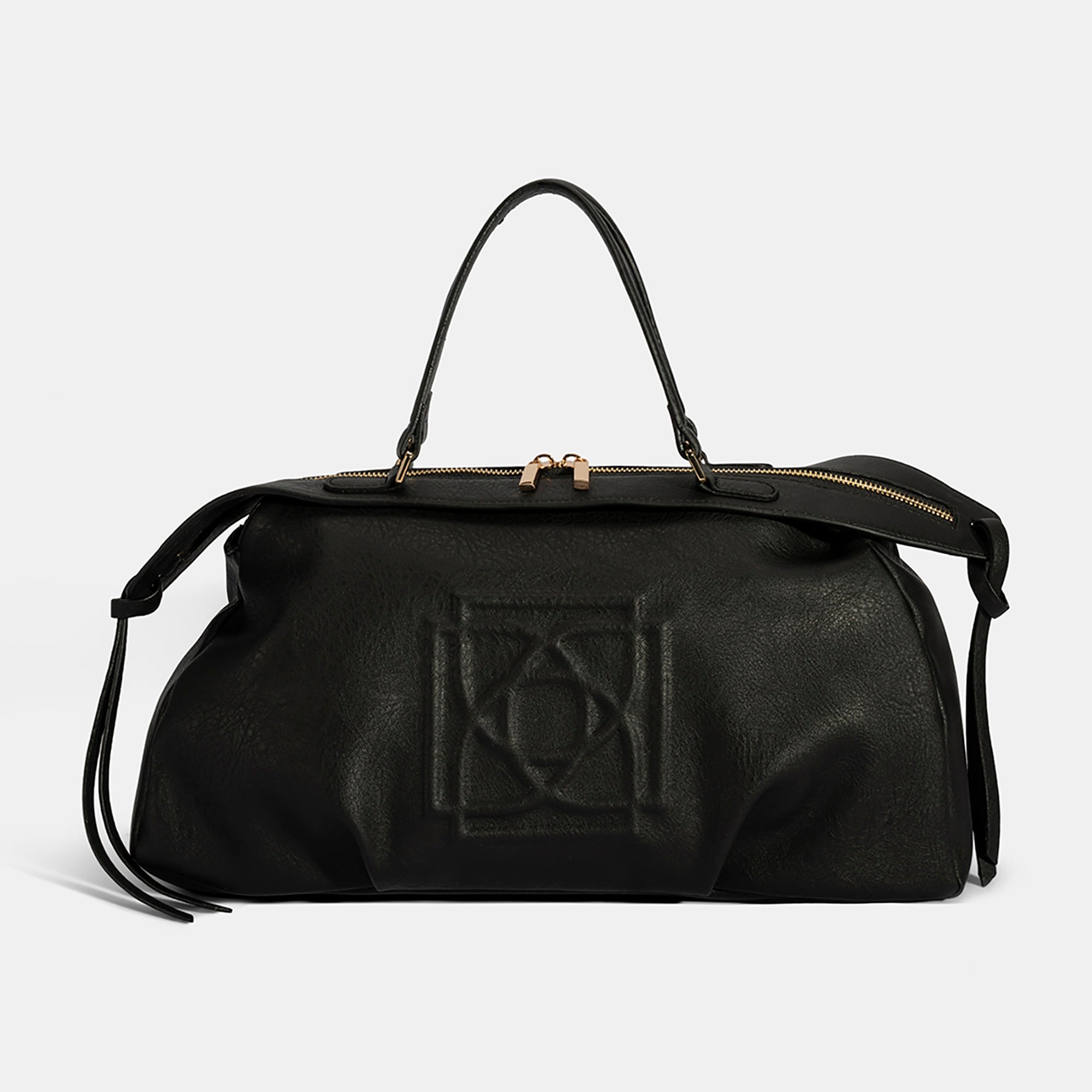 Kadın Siyah Monogram Baskılı El Çantası