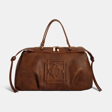  Kadın Taba Monogram Baskılı El Çantası